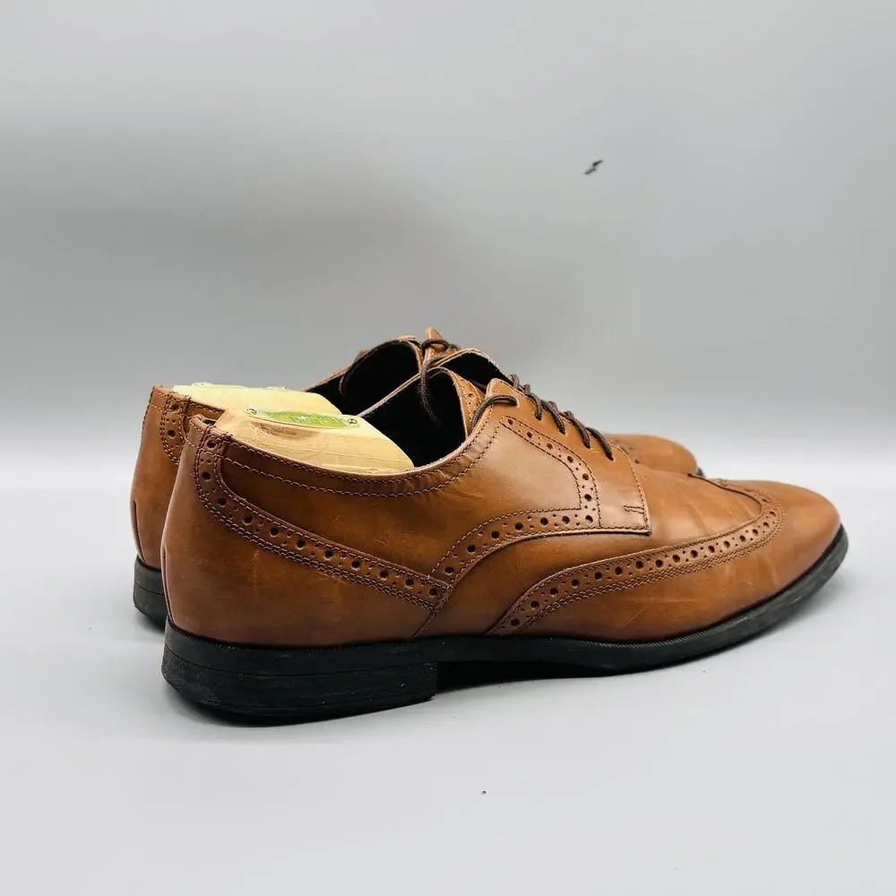 Cole Haan Shoes Mens 9.5 Brown Leather Signature Wingtip Oxford Grand OS Slip On